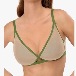 Elegant Olive and Beige Women's Bra